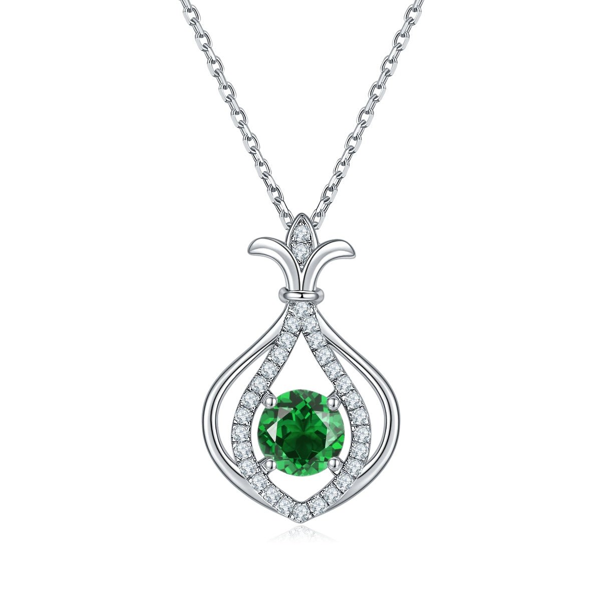 Collier goutte en argent S925 avec 1ct Moissanite D-VVS1, plaqué platine, coffret - IVOIRART.COM