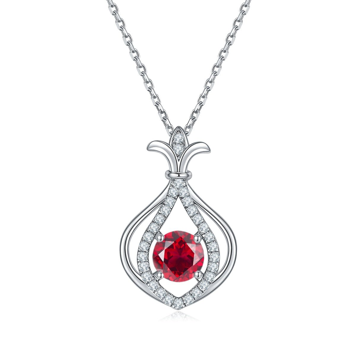 Collier goutte en argent S925 avec 1ct Moissanite D-VVS1, plaqué platine, coffret - IVOIRART.COM