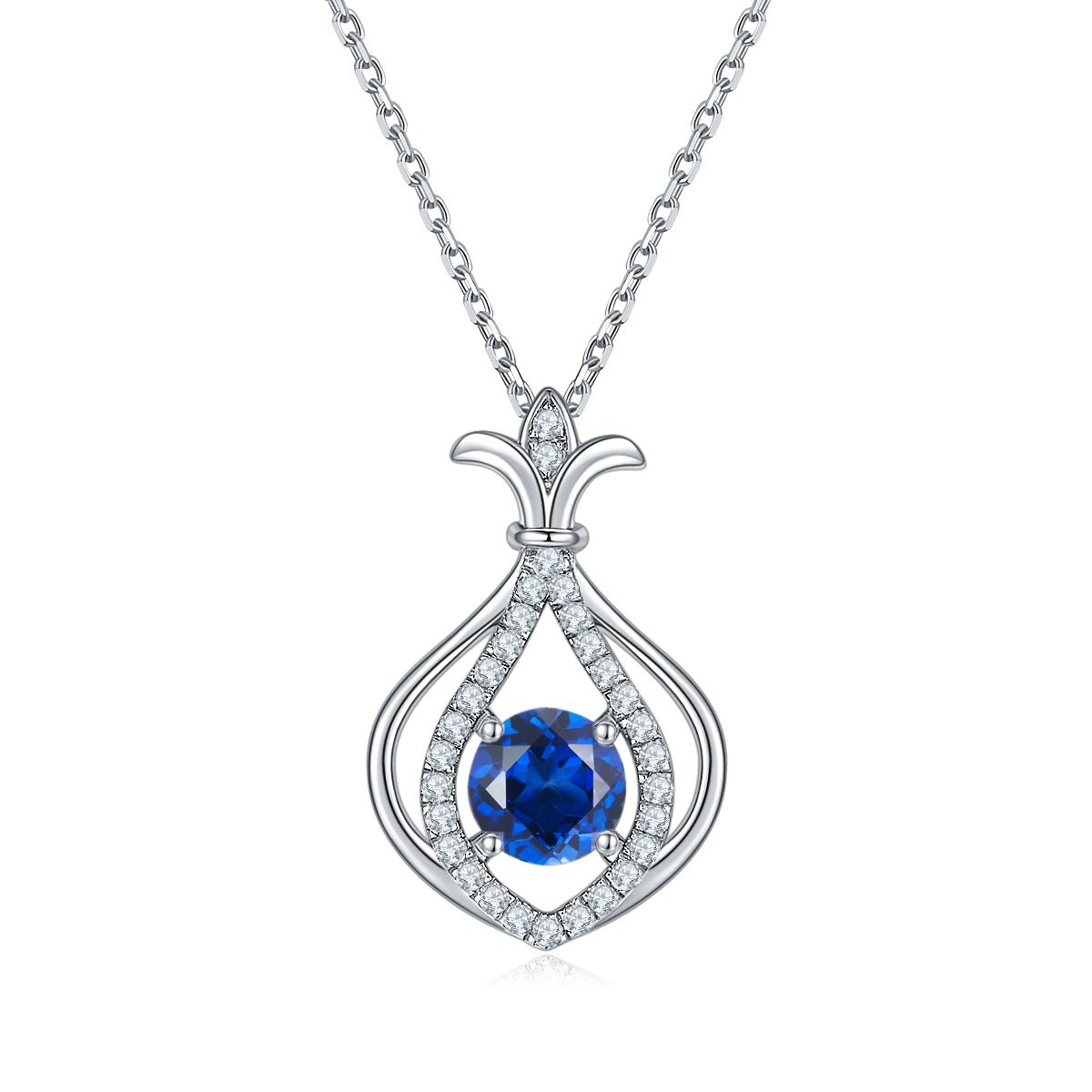 Collier goutte en argent S925 avec 1ct Moissanite D-VVS1, plaqué platine, coffret - IVOIRART.COM