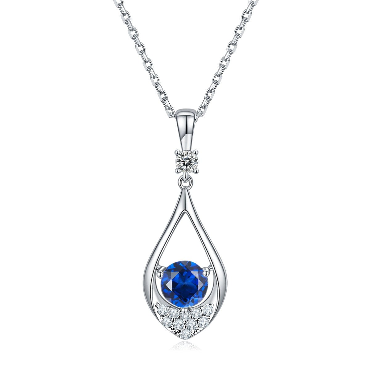 Collier goutte S925 1ct D-VVS1 Moissanite pierres lab Plaqué Platine GRA coffret - IVOIRART.COM