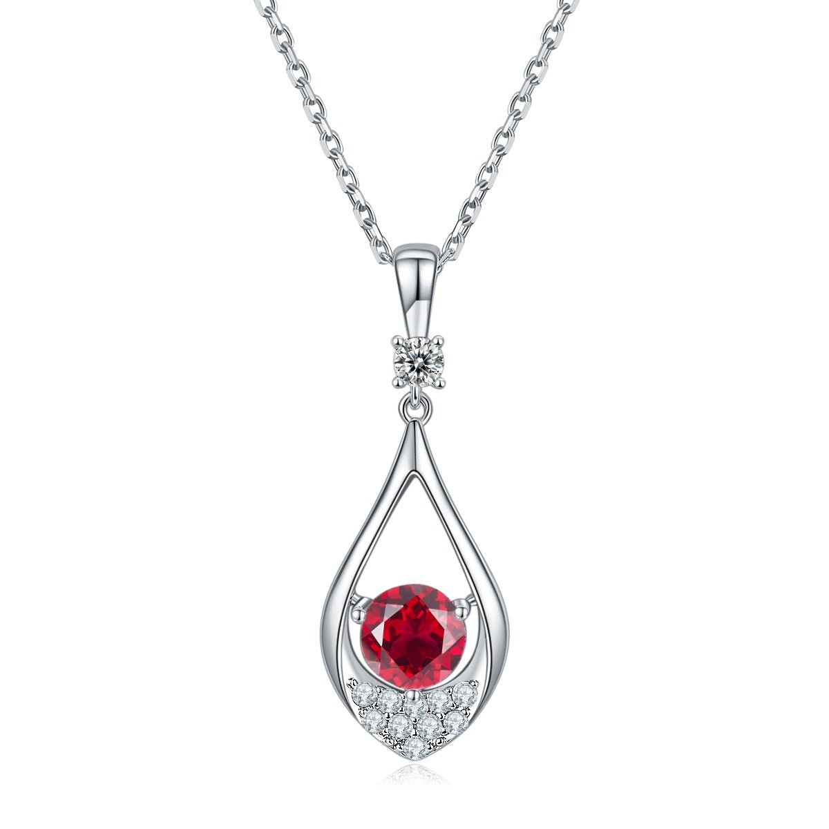 Collier goutte S925 1ct D-VVS1 Moissanite pierres lab Plaqué Platine GRA coffret - IVOIRART.COM