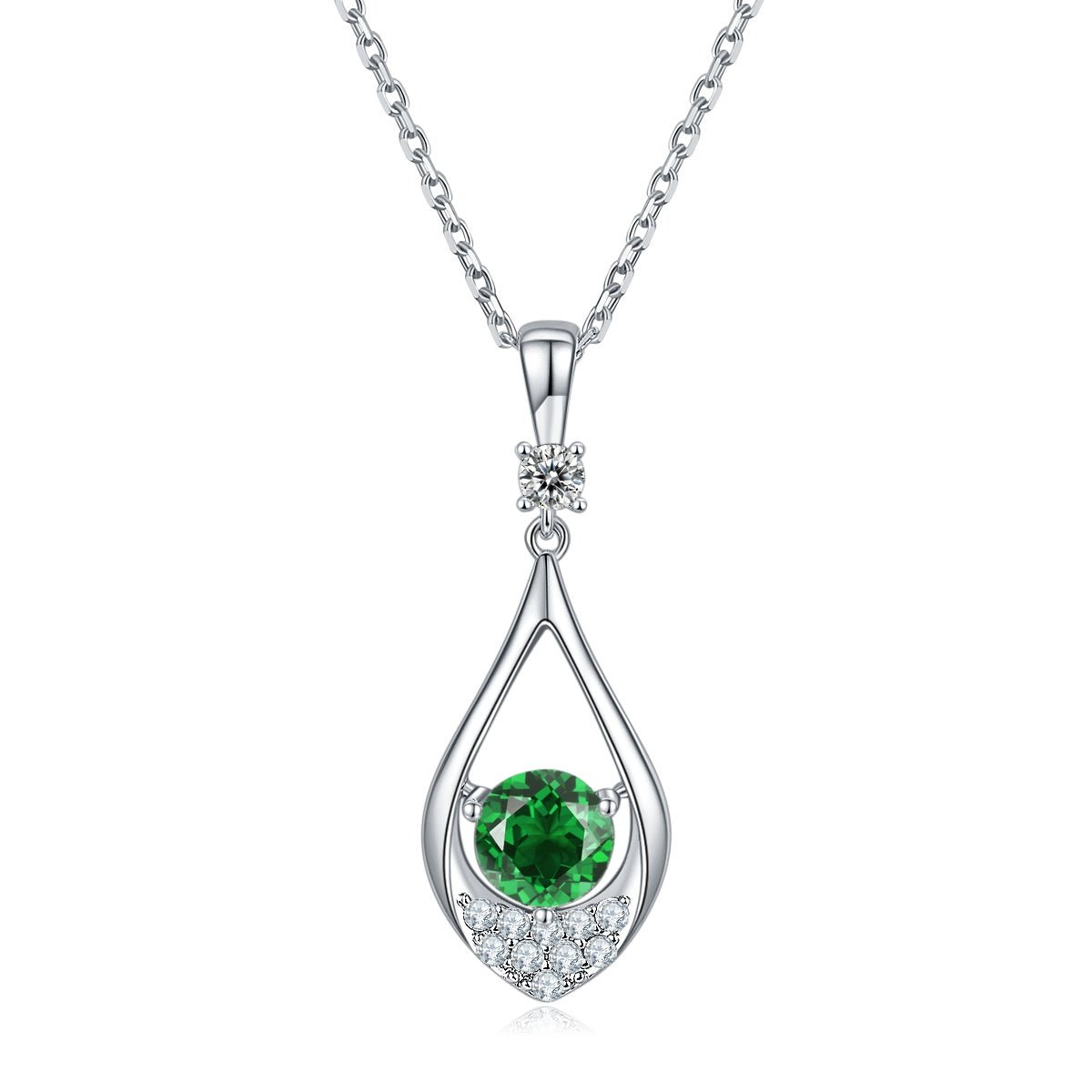 Collier goutte S925 1ct D-VVS1 Moissanite pierres lab Plaqué Platine GRA coffret - IVOIRART.COM