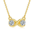 Collier Infini 1CT Moissanite en Argent Sterling S925 3,1g, 45cm, Pendentif 2 Pierres, Platine, Coffret Cadeau Pour Femme - IVOIRART.COM