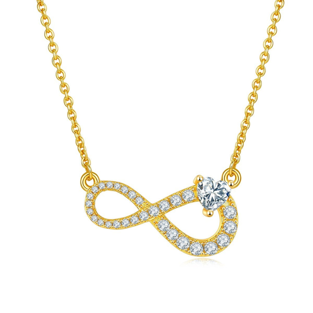Collier Infini 45cm en Argent Sterling S925 3,9g avec 29 Pierres Moissanite Pavé - IVOIRART.COM