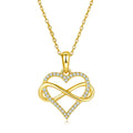 Collier Infini Cœur en Argent Sterling S925 4g, Pendentif Moissanite 36 Pierres 45cm, Plaqué Platine, Coffret Cadeau Romantique Femme - IVOIRART.COM