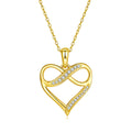 Collier Infini Cœur Moissanite Argent Sterling S925 45cm 19 Pierres Platine - IVOIRART.COM