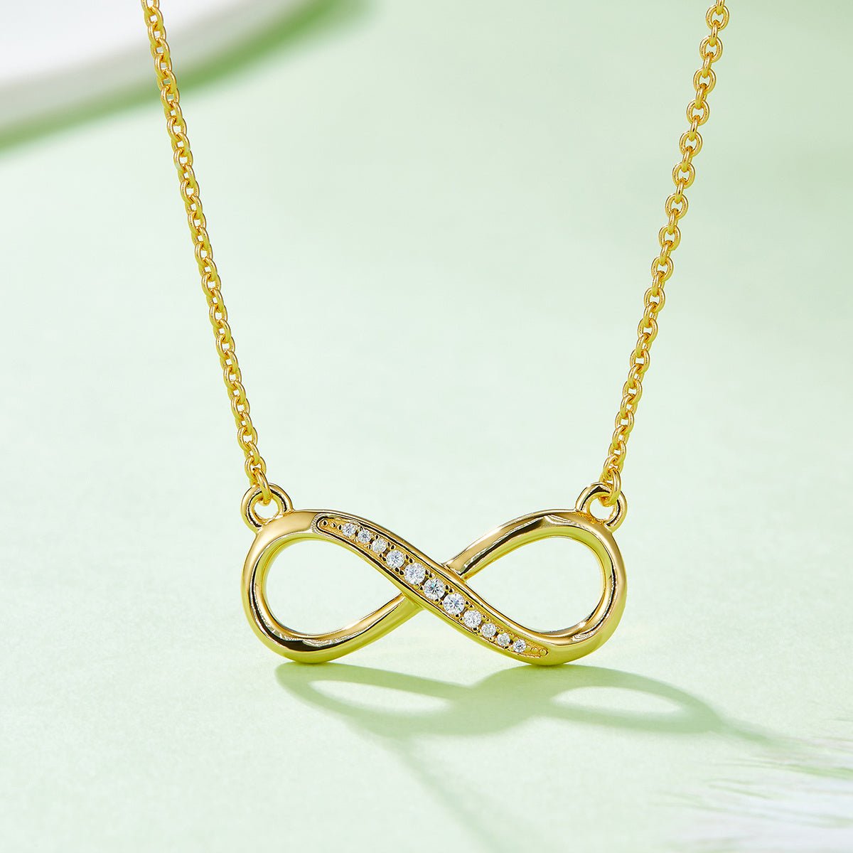 Collier Infini Moissanite 11 Pierres Argent Sterling S925 3,2g 45cm Plaqué Platine - IVOIRART.COM