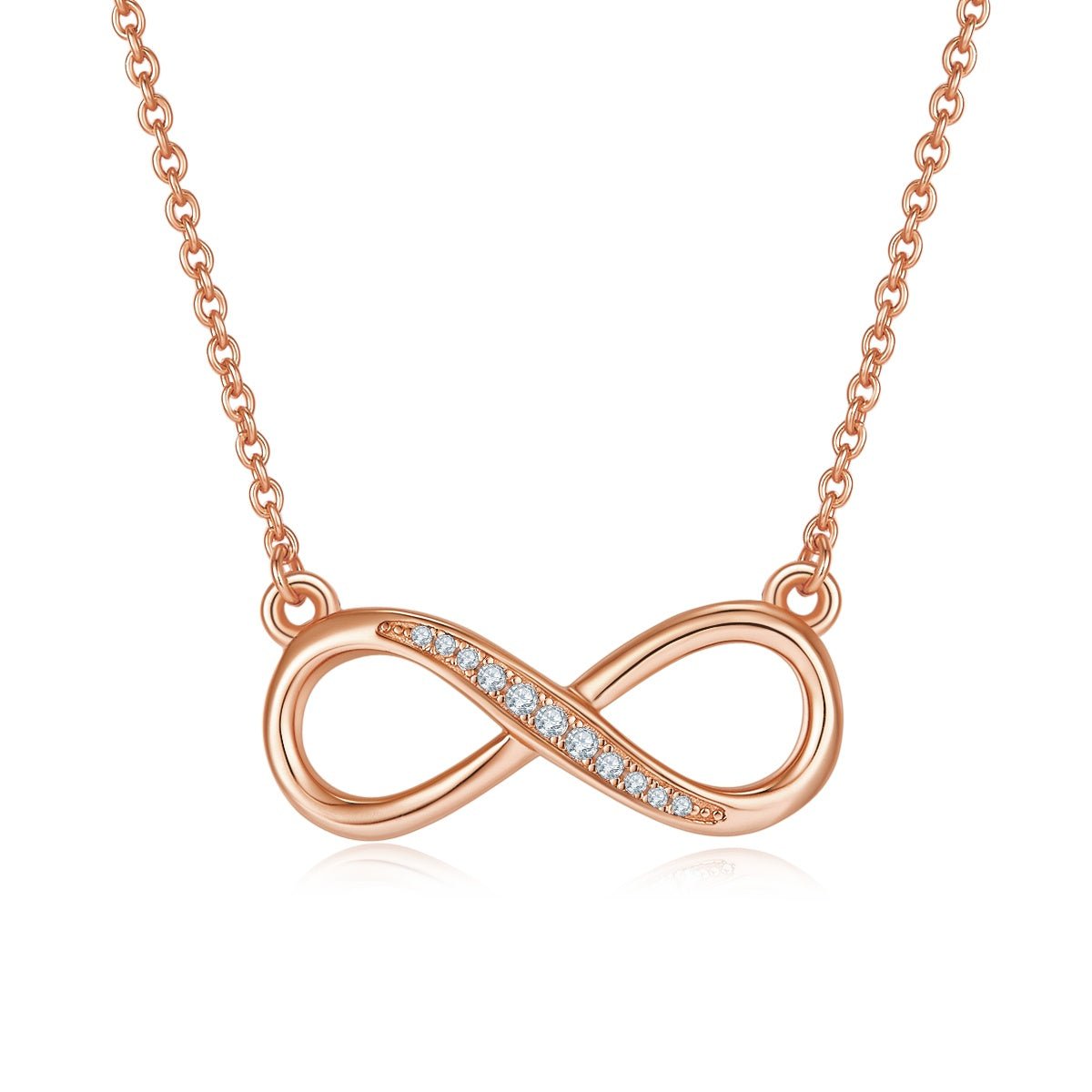 Collier Infini Moissanite 11 Pierres Argent Sterling S925 3,2g 45cm Plaqué Platine - IVOIRART.COM
