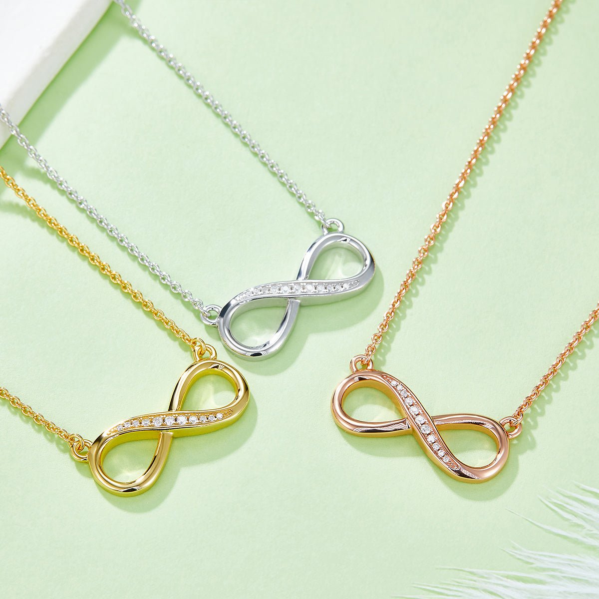 Collier Infini Moissanite 11 Pierres Argent Sterling S925 3,2g 45cm Plaqué Platine - IVOIRART.COM
