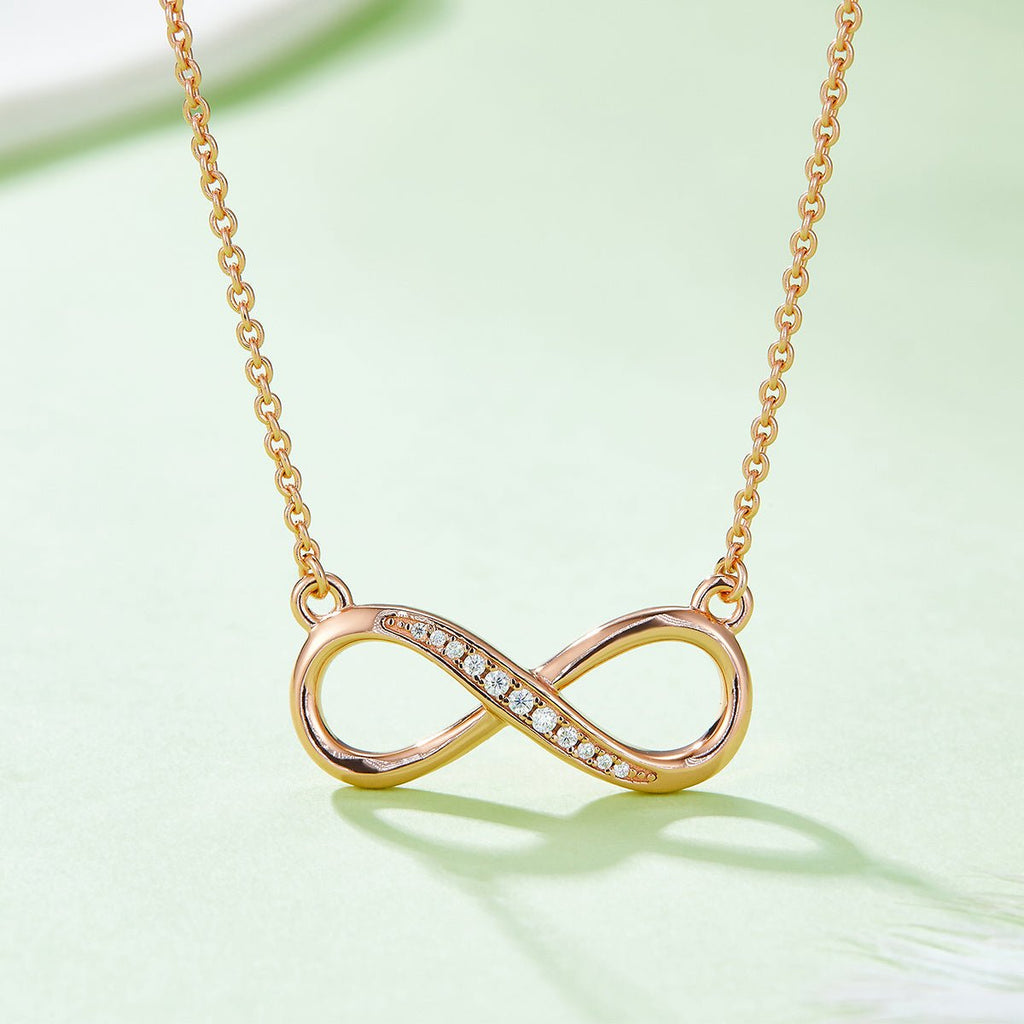 Collier Infini Moissanite 11 Pierres Argent Sterling S925 3,2g 45cm Plaqué Platine - IVOIRART.COM
