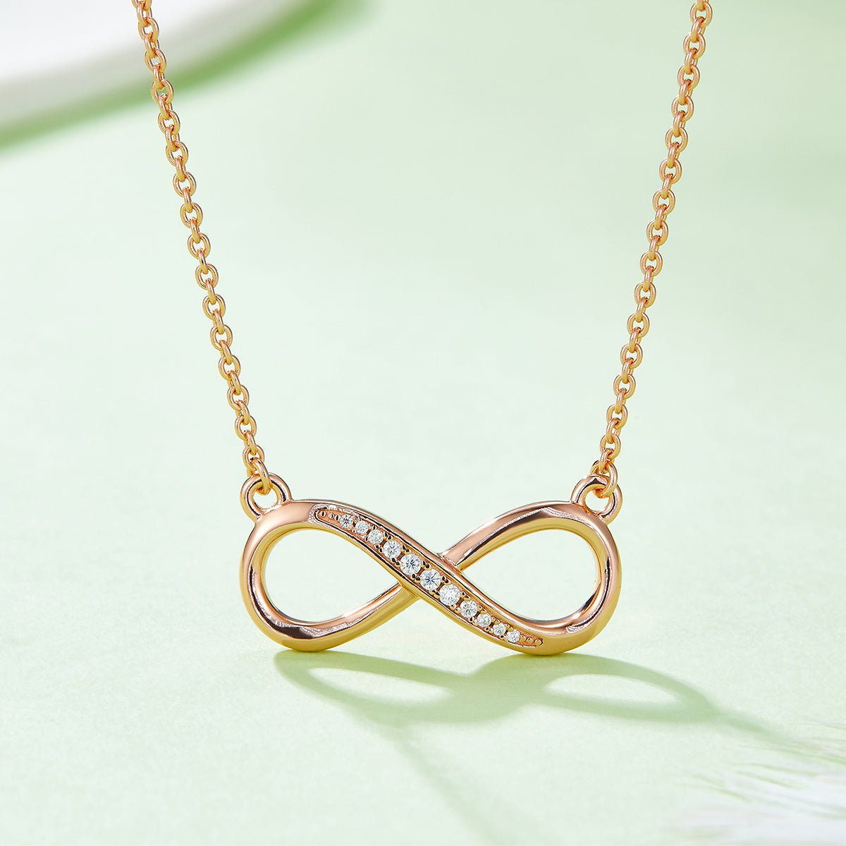 Collier Infini Moissanite 11 Pierres Argent Sterling S925 3,2g 45cm Plaqué Platine - IVOIRART.COM
