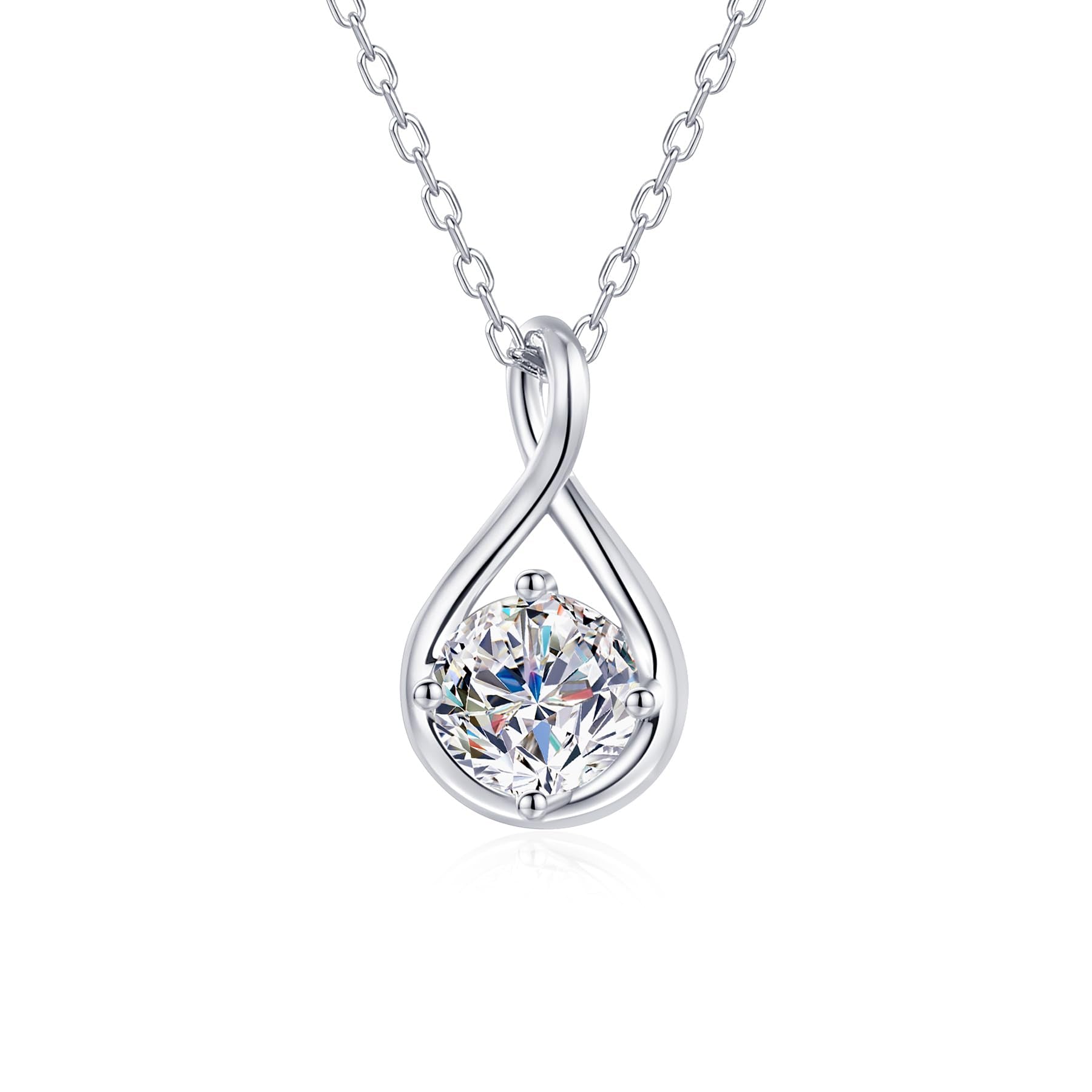 Collier Infini Moissanite 1CT pour Femme, Argent Sterling S925 Cadeau - IVOIRART.COM