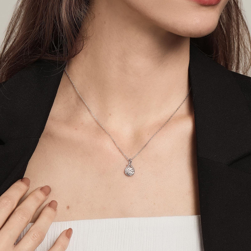 Collier Infini Moissanite 1CT pour Femme, Argent Sterling S925 Cadeau - IVOIRART.COM