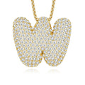 Collier Initial en Lettres Bulle Plaqué Or S925 17,7g pour Femme, Pendentif Moissanite D Couleur VVS1 avec Certificat GRA, Coffret Cadeau Bijoux Massifs A-Z - IVOIRART.COM