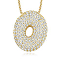 Collier Initiale en Argent Sterling S925 Plaqué Or 13,49g Moissanite VVS1 D avec Certificat GRA - IVOIRART.COM
