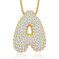 Collier Initiale en Argent Sterling S925 Plaqué Or avec Moissanite VVS1 D - IVOIRART.COM