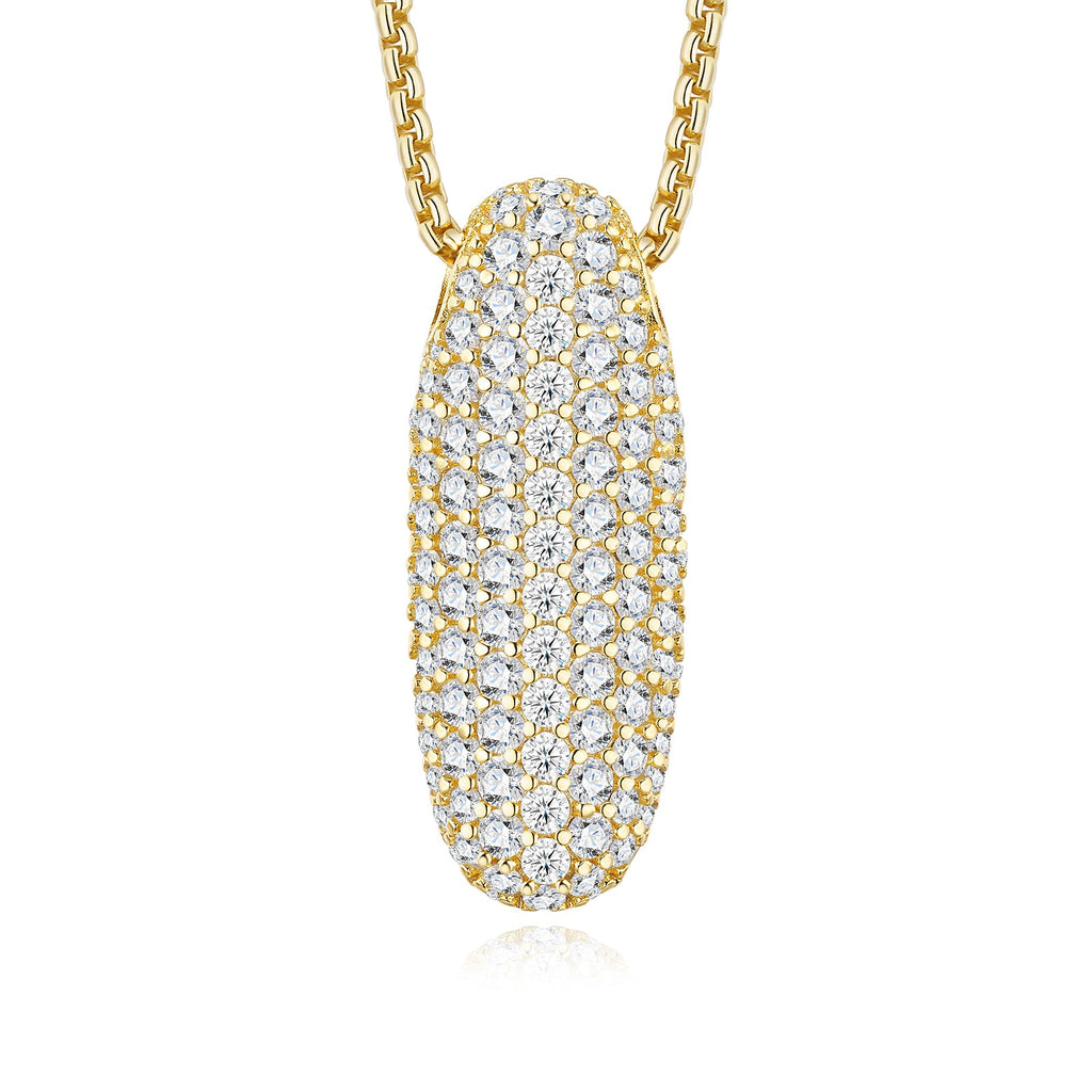Collier Initiale en Lettres Bulles 10,58g Plaqué Or S925 pour Femmes, Pendentif Moissanite D Couleur VVS1 avec Certificat GRA, Coffret Cadeau Personnalisé Solide A-Z - IVOIRART.COM