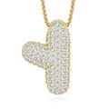 Collier Initiale Plaqué Or en Argent Sterling S925 11,25g pour Femme, Pendentif Lettre Bulle Moissanite D Couleur VVS1, Bijoux Massifs Pave avec Certificat GRA, Cadeau Anniversaire Personnalisé G - IVOIRART.COM