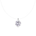 Collier invisible S925 argent Moissanite 1/2/3ct D-VVS1 plaqué platine 40+6cm GRA - IVOIRART.COM