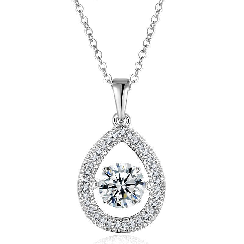 Collier Larme en Moissanite 1 Carat D VVS1 Argent S925 Plaqué Platine 45cm - IVOIRART.COM
