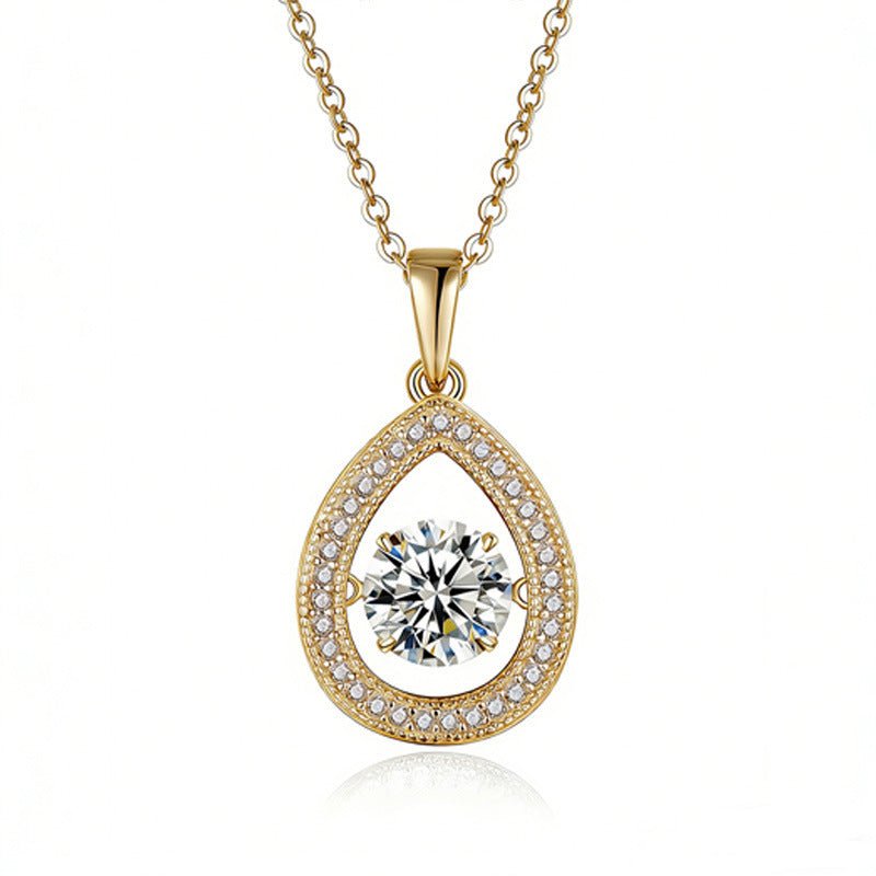 Collier Larme en Moissanite 1 Carat D VVS1 Argent S925 Plaqué Platine 45cm - IVOIRART.COM