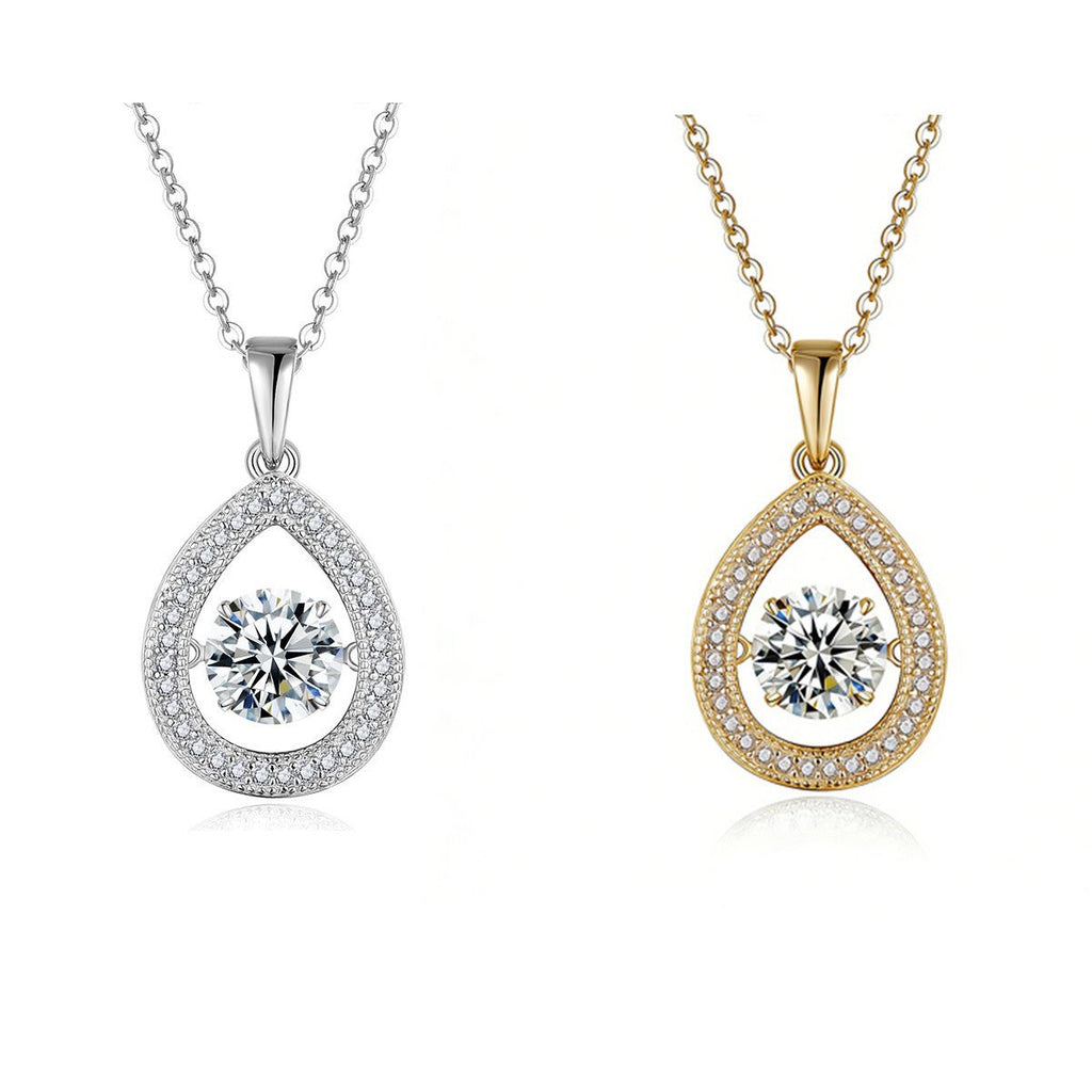 Collier Larme en Moissanite 1 Carat D VVS1 Argent S925 Plaqué Platine 45cm - IVOIRART.COM
