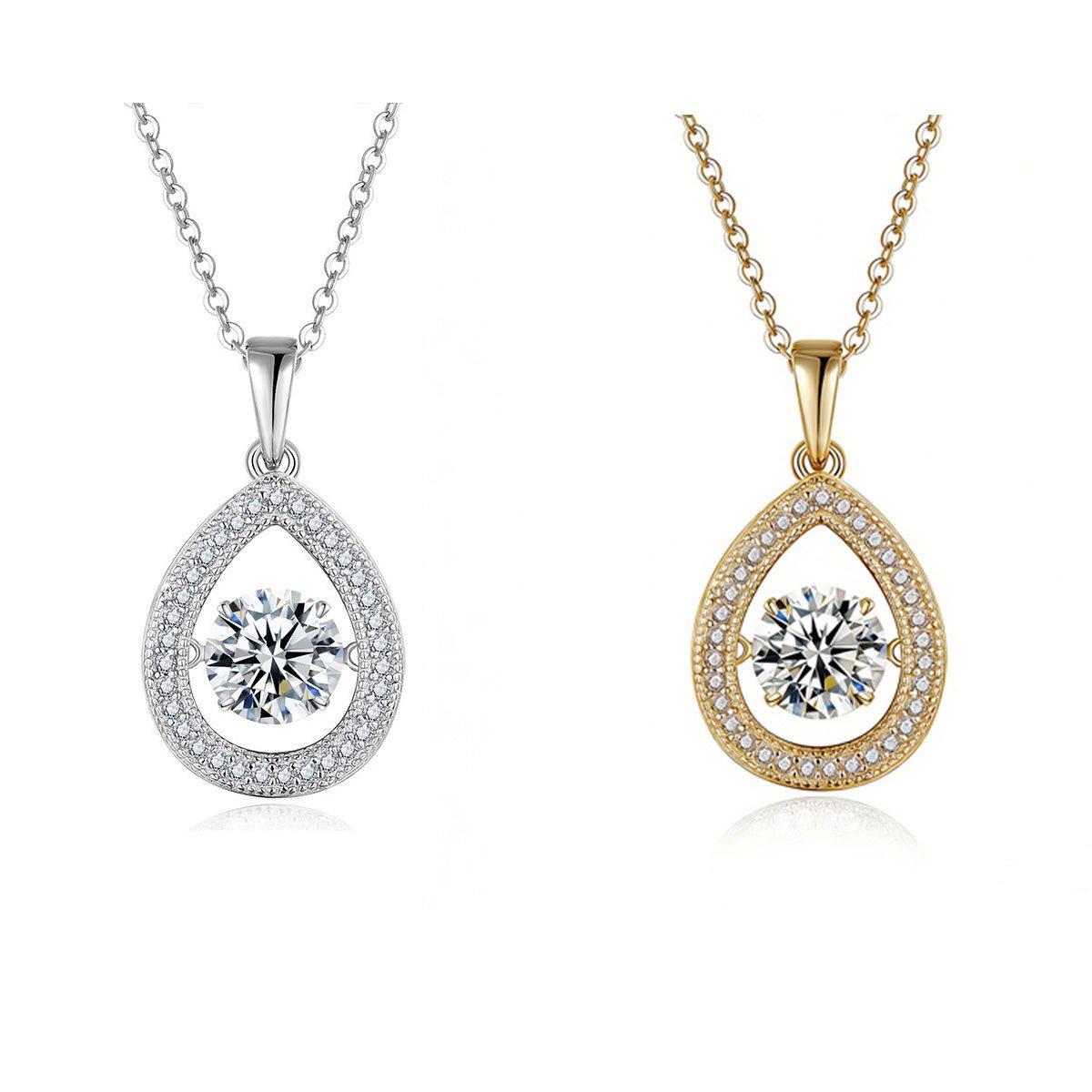 Collier Larme en Moissanite 1 Carat D VVS1 Argent S925 Plaqué Platine 45cm - IVOIRART.COM