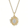 Collier Marguerite Moissanite Ovale 5x7mm Argent Sterling S925, Chaîne 45cm, Or Platine, Couleur D, VVS1, Certifié GRA, Coffret Cadeau - IVOIRART.COM
