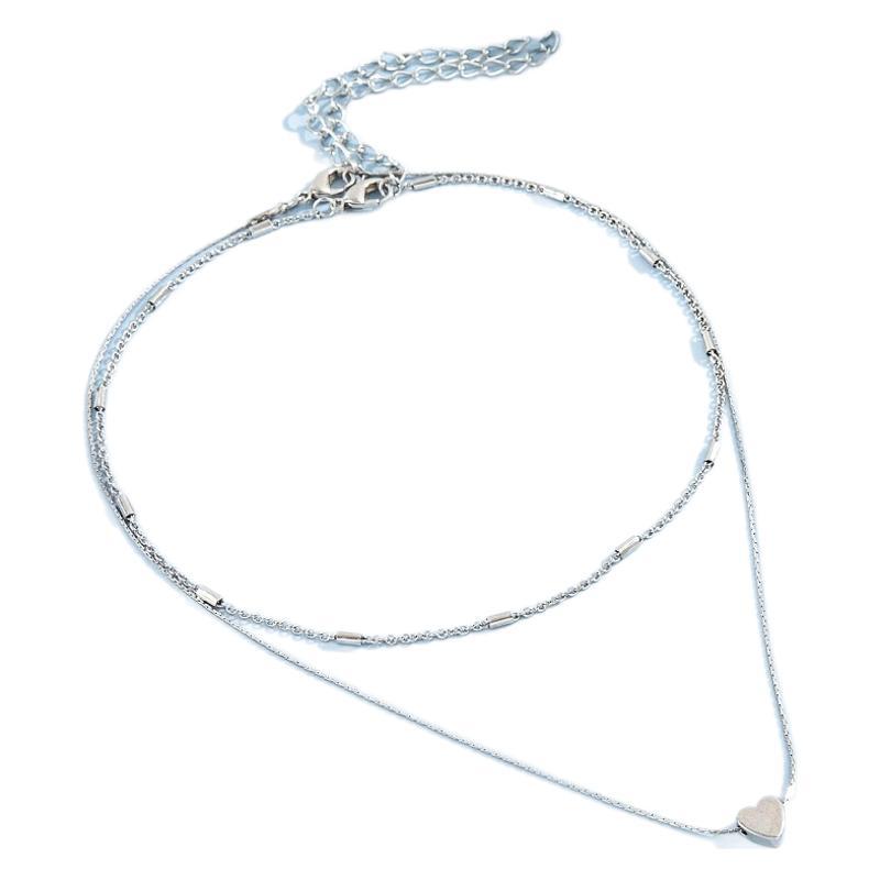 Collier Minimaliste Européen et Américain Double - couche pour Clavicule Argenté - IVOIRART.COM