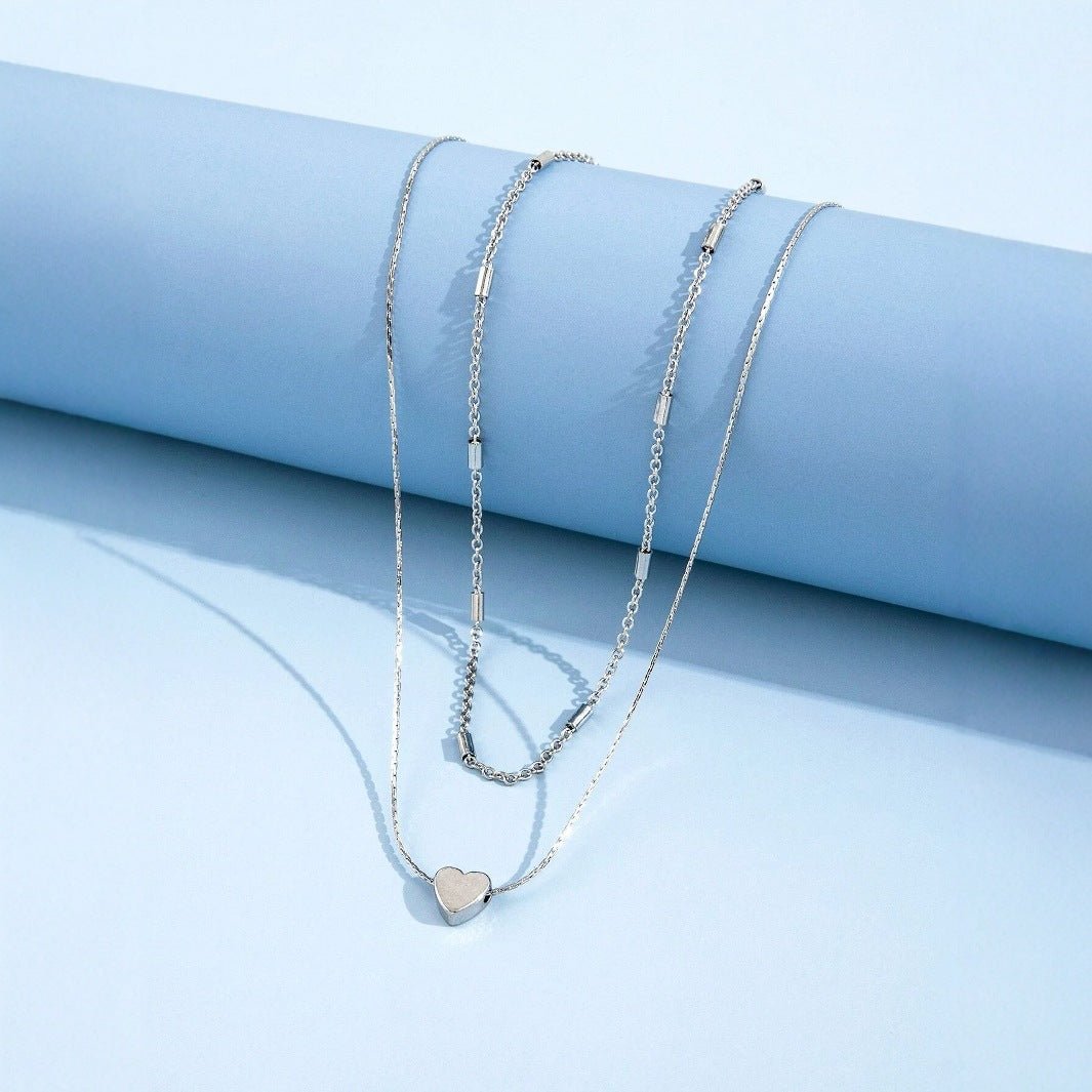 Collier Minimaliste Européen et Américain Double - couche pour Clavicule Argenté - IVOIRART.COM