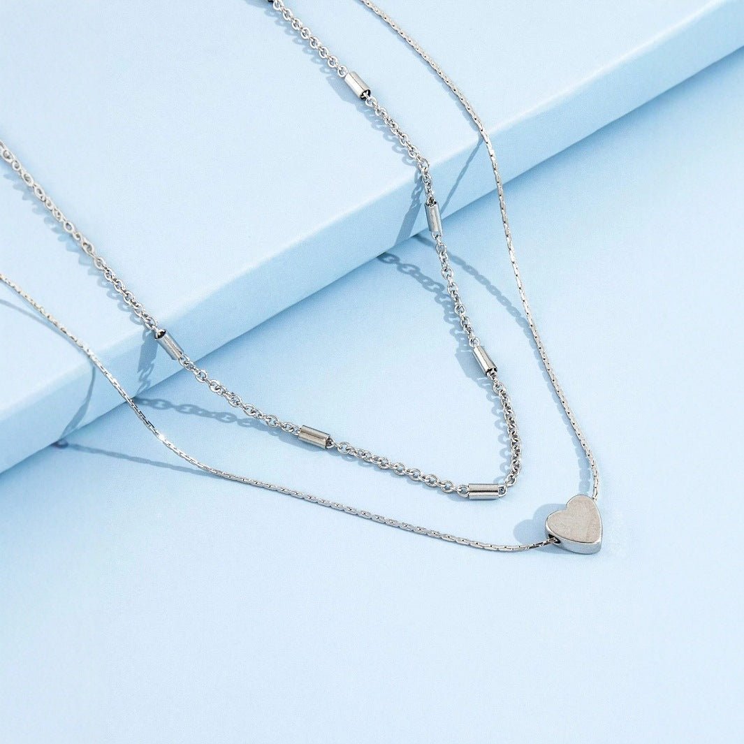 Collier Minimaliste Européen et Américain Double - couche pour Clavicule Argenté - IVOIRART.COM
