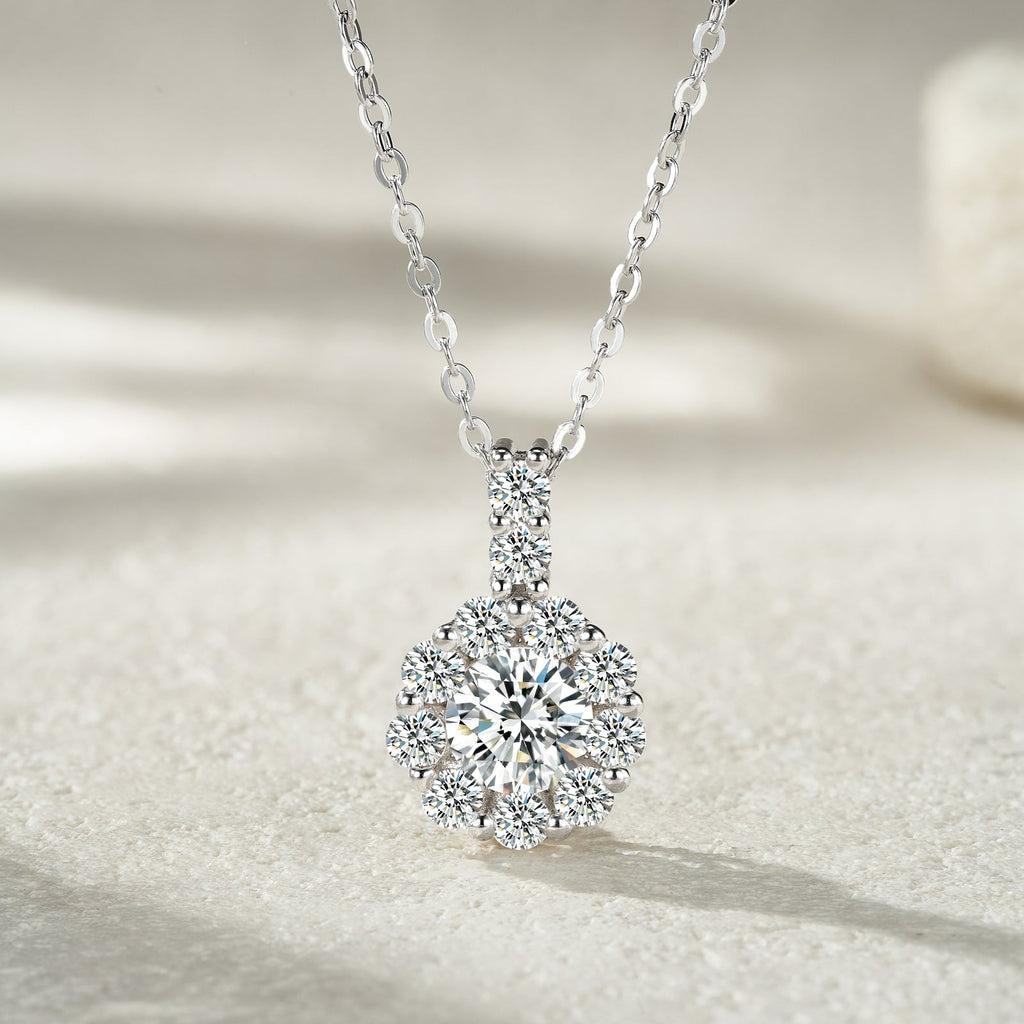 Collier Moissanite 1ct Couleur D VVS1 Argent Sterling S925 Plaqué Platine 40 cm - IVOIRART.COM