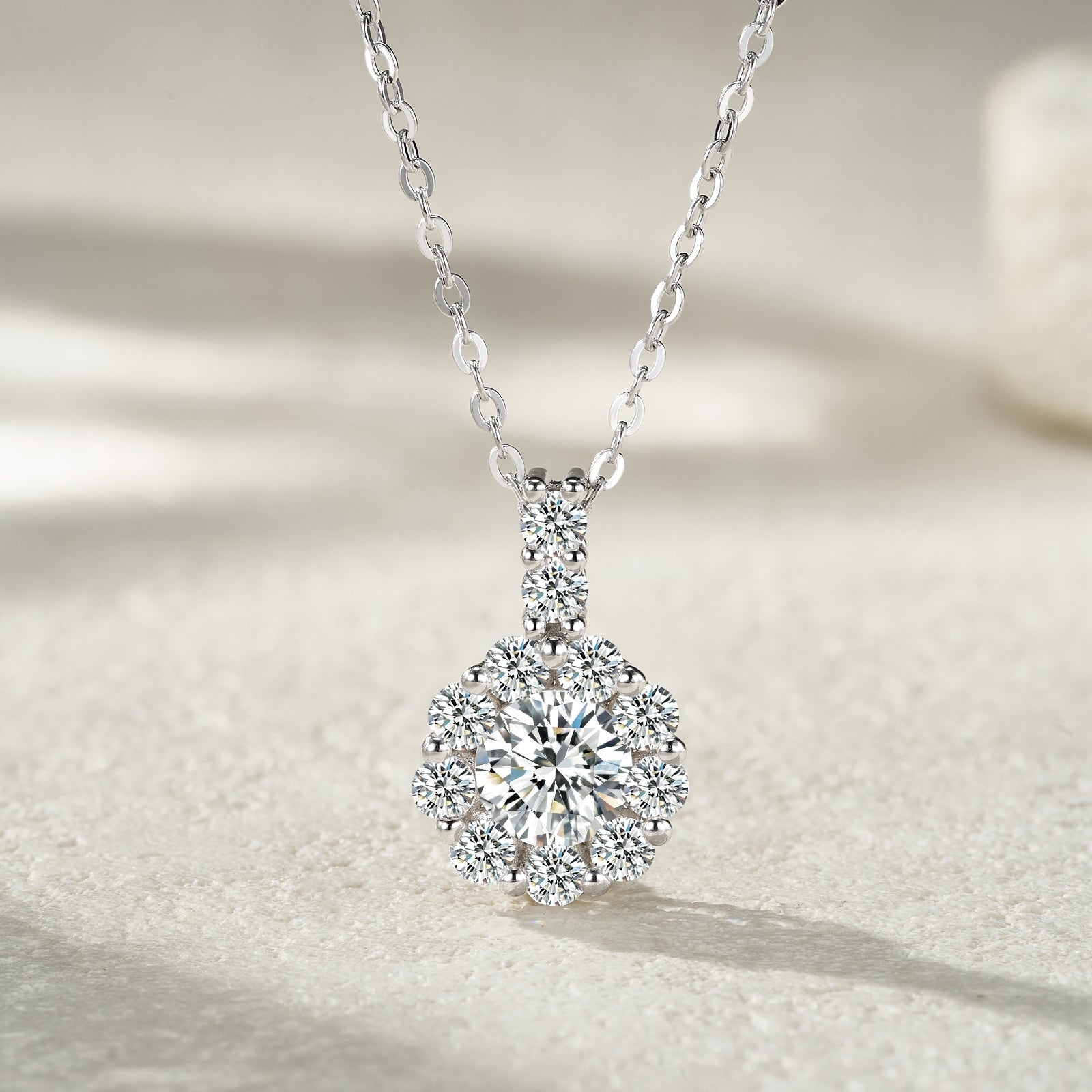 Collier Moissanite 1ct Couleur D VVS1 Argent Sterling S925 Plaqué Platine 40 cm - IVOIRART.COM