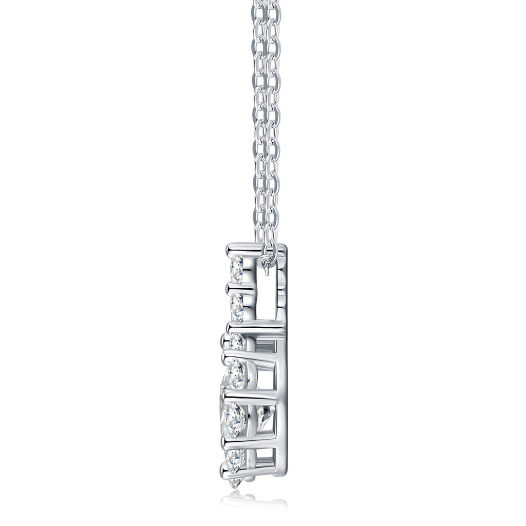 Collier Moissanite 1ct Couleur D VVS1 Argent Sterling S925 Plaqué Platine 40 cm - IVOIRART.COM