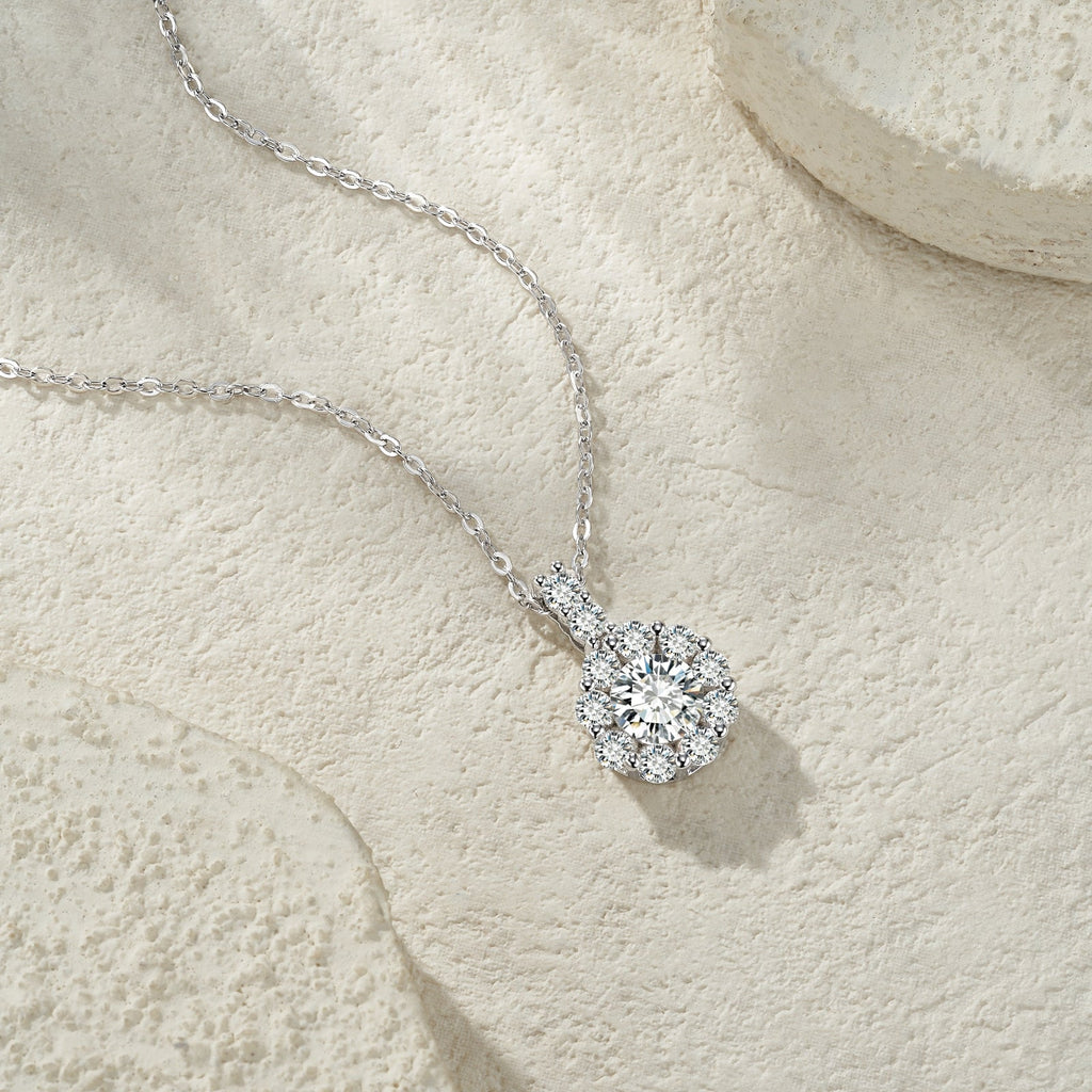 Collier Moissanite 1ct Couleur D VVS1 Argent Sterling S925 Plaqué Platine 40 cm - IVOIRART.COM
