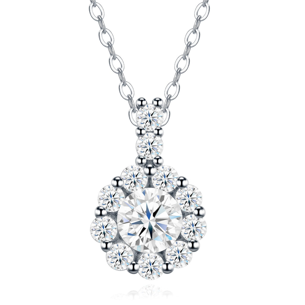 Collier Moissanite 1ct Couleur D VVS1 Argent Sterling S925 Plaqué Platine 40 cm - IVOIRART.COM