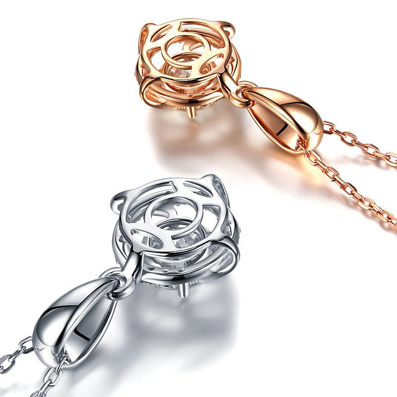 Collier Moissanite 1ct D-VVS1 S925 Argent Sterling Plaqué Platine 40/45cm GRABox - IVOIRART.COM
