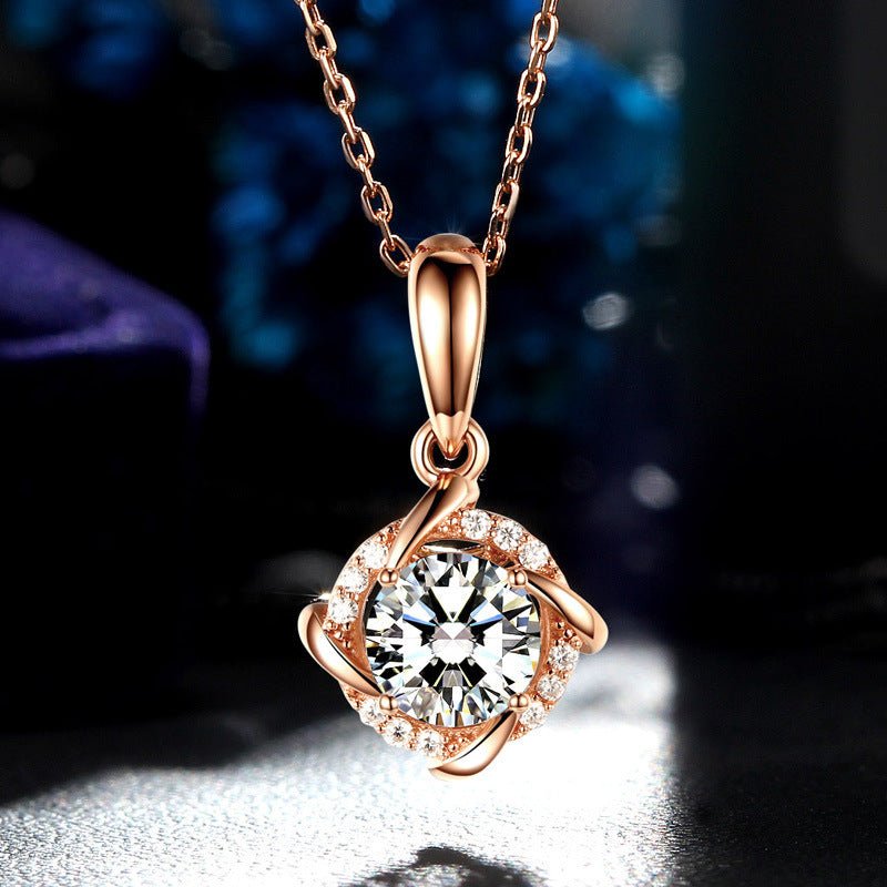 Collier Moissanite 1ct D-VVS1 S925 Argent Sterling Plaqué Platine 40/45cm GRABox - IVOIRART.COM