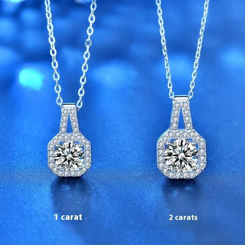 Collier Moissanite en Argent Sterling S925 pour Femme, Style Polyvalent, Élégance Raffinée - IVOIRART.COM