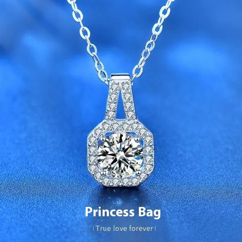 Collier Moissanite en Argent Sterling S925 pour Femme, Style Polyvalent, Élégance Raffinée - IVOIRART.COM