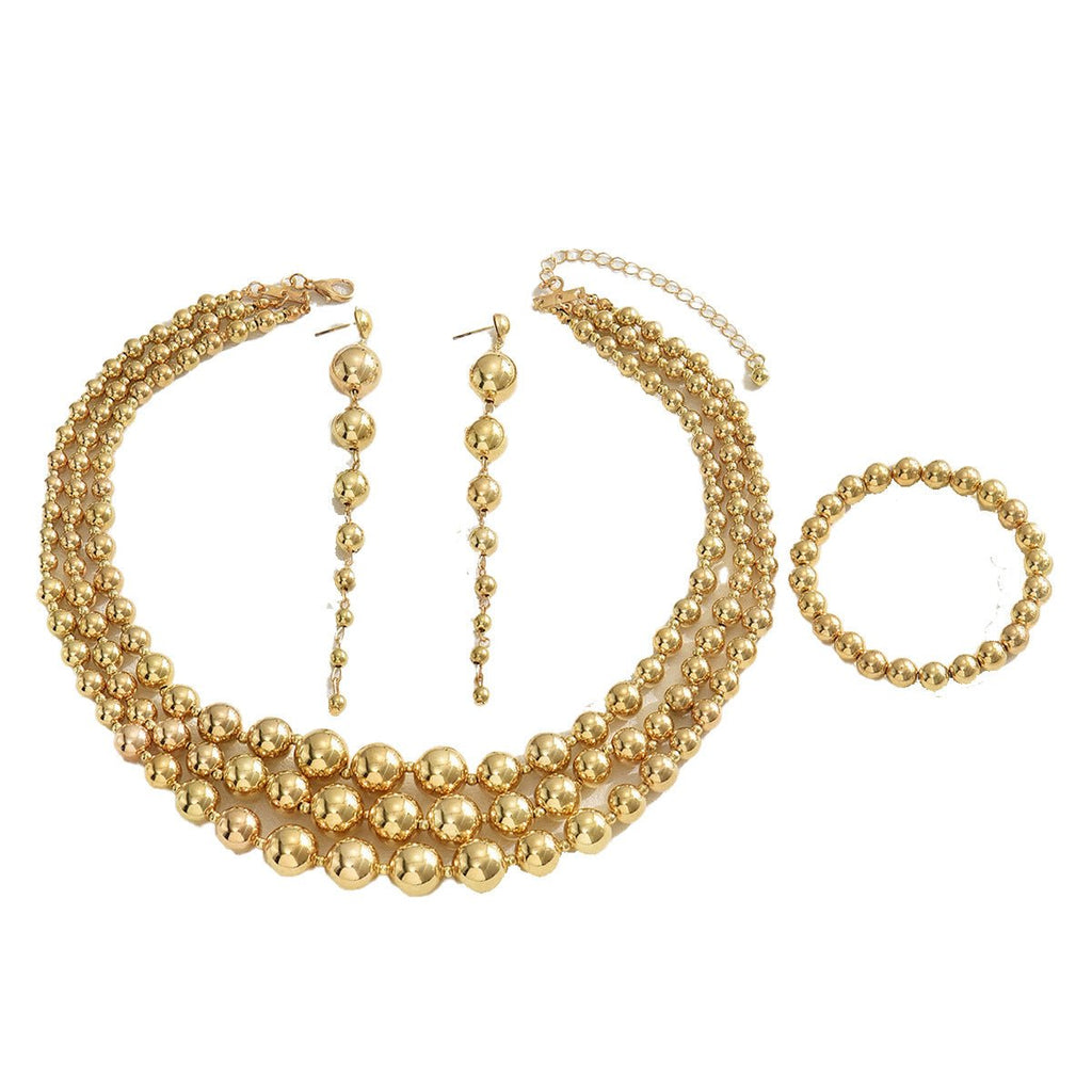 Collier multi-couches perles Y2K & boucles assorties — Style hot girl quotidien ! - IVOIRART.COM