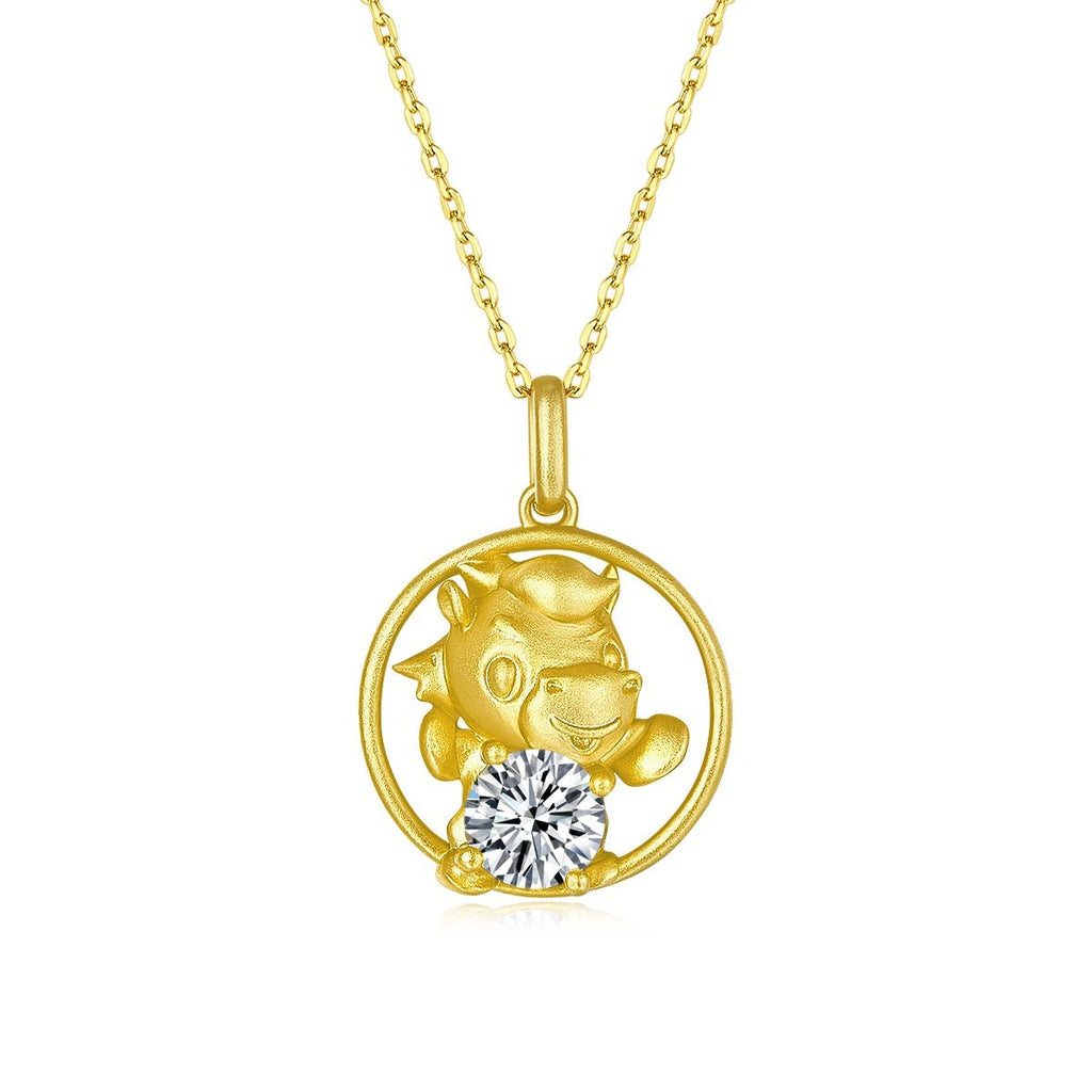 Collier Ox S925 Argent Plaqué Or 1ct Moissanite D Couleur VVS1 Cadeau - IVOIRART.COM