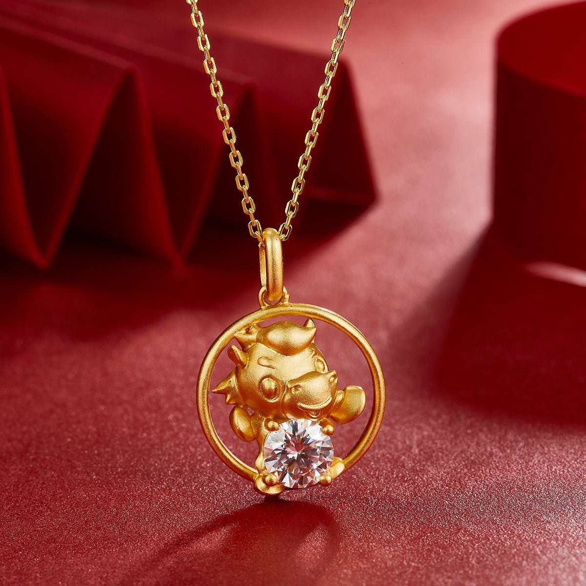 Collier Ox S925 Argent Plaqué Or 1ct Moissanite D Couleur VVS1 Cadeau - IVOIRART.COM