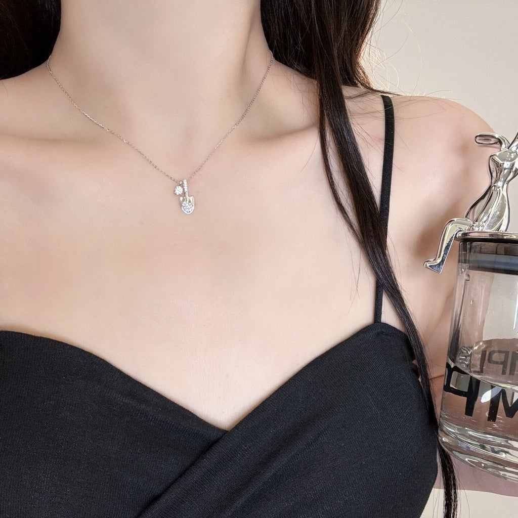 Collier Pelle de Fortune en Argent Sterling S925, Chaîne Claviculaire Élégante et Polyvalente pour Femme - IVOIRART.COM
