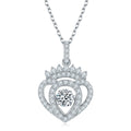 Collier Pendentif Couronne Cœur Moissanite 0,5ct D VVS1 Argent 925 Plaqué Platine 45cm Certifié GRA Coffret Cadeau - IVOIRART.COM