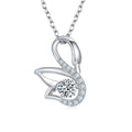 Collier Pendentif Cygne Moissanite 0,5 ct Couleur D VVS1 Argent Sterling S925 - IVOIRART.COM