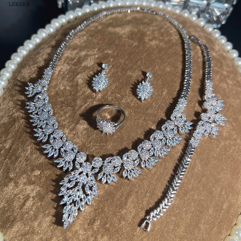 Collier Pendentif en Zircon Ensemble de Bijoux pour Banquet Accessoires Élégants - IVOIRART.COM