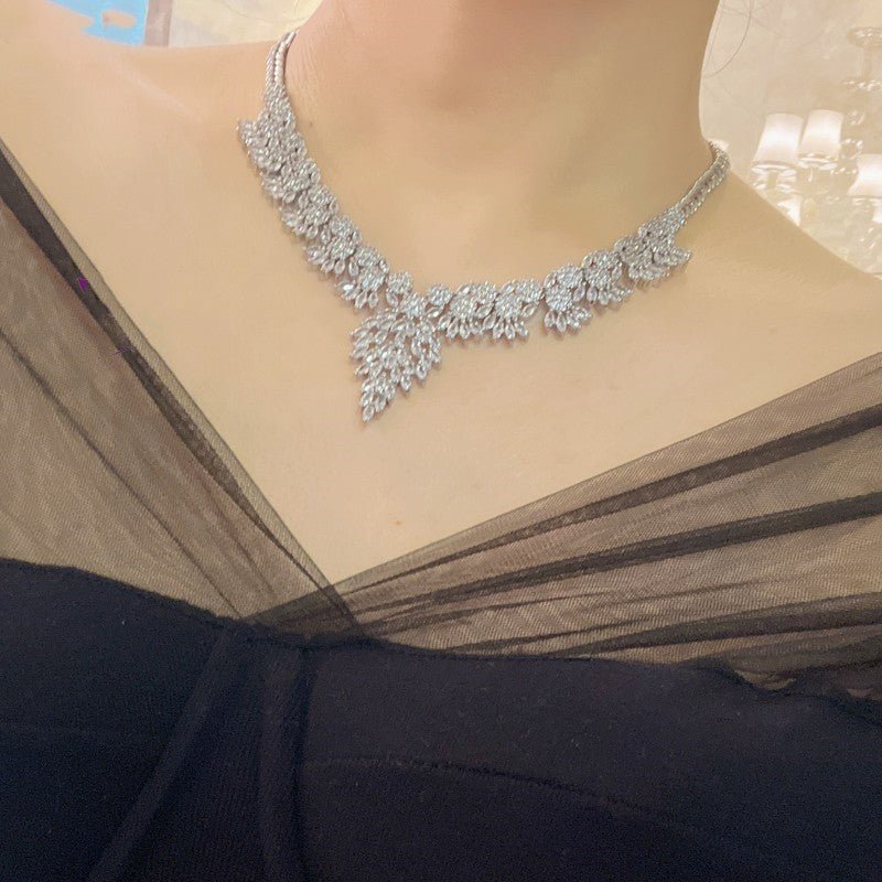 Collier Pendentif en Zircon Ensemble de Bijoux pour Banquet Accessoires Élégants - IVOIRART.COM