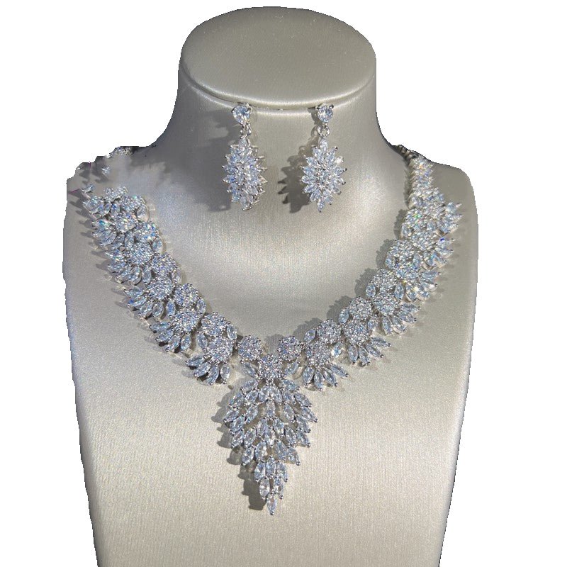 Collier Pendentif en Zircon Ensemble de Bijoux pour Banquet Accessoires Élégants - IVOIRART.COM
