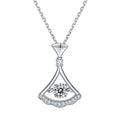 Collier pendentif éventail en argent sterling S925 0,5 ct Moissanite D VVS1, plaqué platine, chaîne 45 cm, boîte cadeau certifiée GRA - IVOIRART.COM